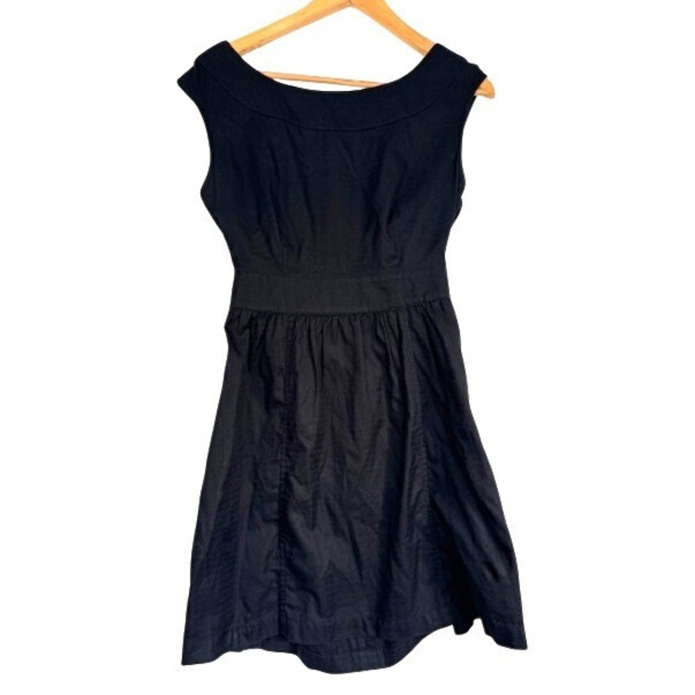 Tulle Womens Black Sleeveless Fit and Flare Dress Tie Back Pockets Size S